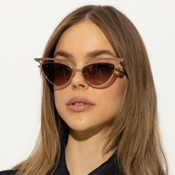 NEW VALENTINO SUNGLASSES WOMEN GOLD VLS-118B EYEWEAR VALENTINO main image 6
